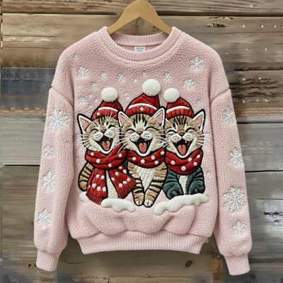 Luna™ | Blød Juletrøje med Søvnig Kat